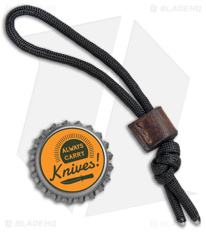 Greg Stevens Design Leather Zipper Pull Lanyard - Brown