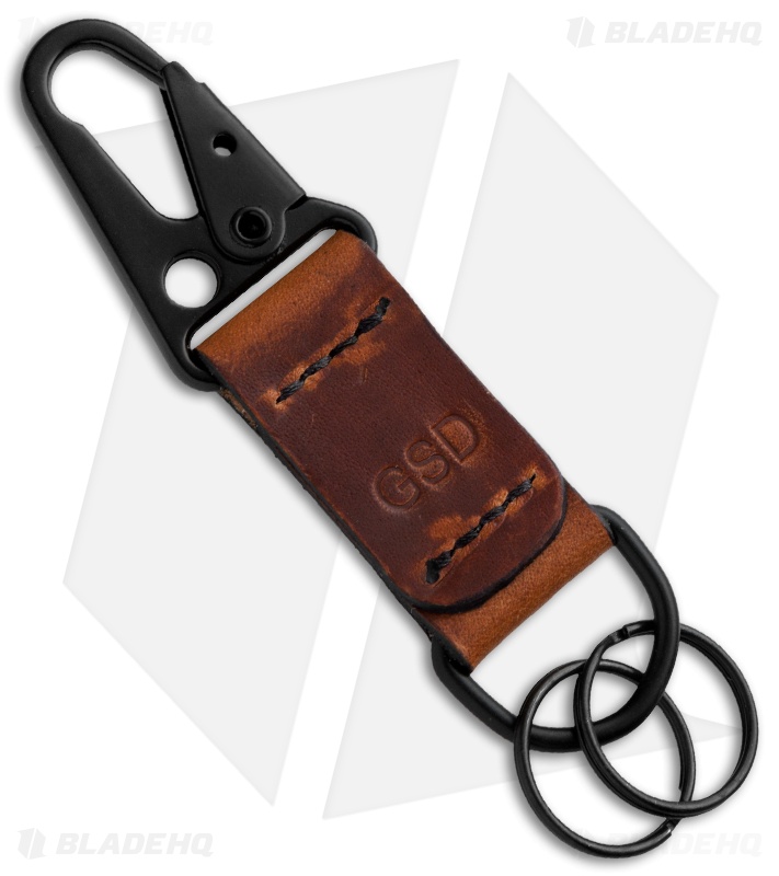 Greg Stevens Design Key Fob English Tan Leather - Black Stitching