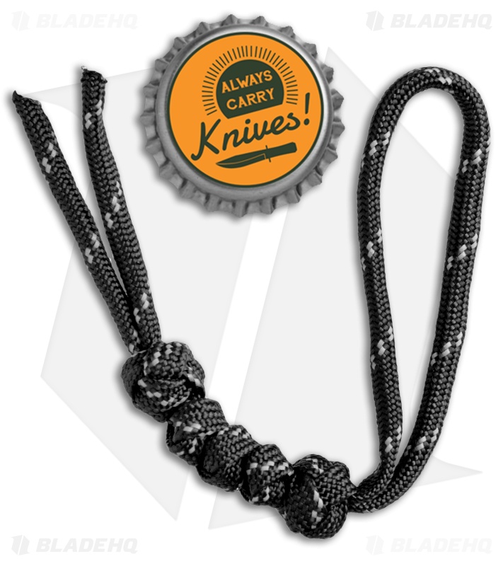 Tallen Knotted Paracord Lanyard - Black/Reflective White