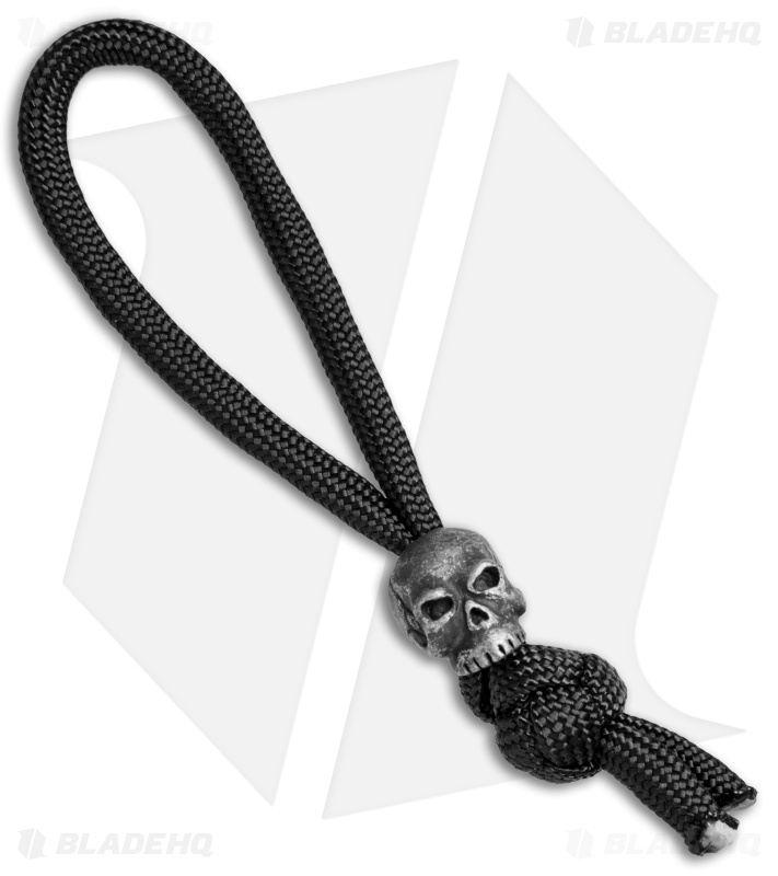 Schmuckatelli Classic Skull Bead Diamond Knot Zipper Pull (Black Oxide)