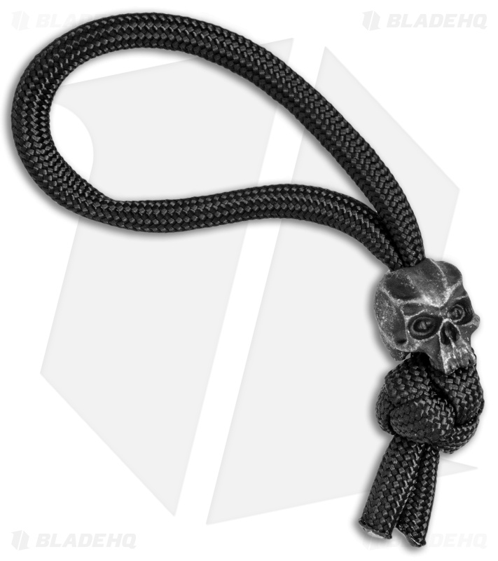Schmuckatelli Cyber Skull Bead Diamond Knot Zipper Pull (Black)