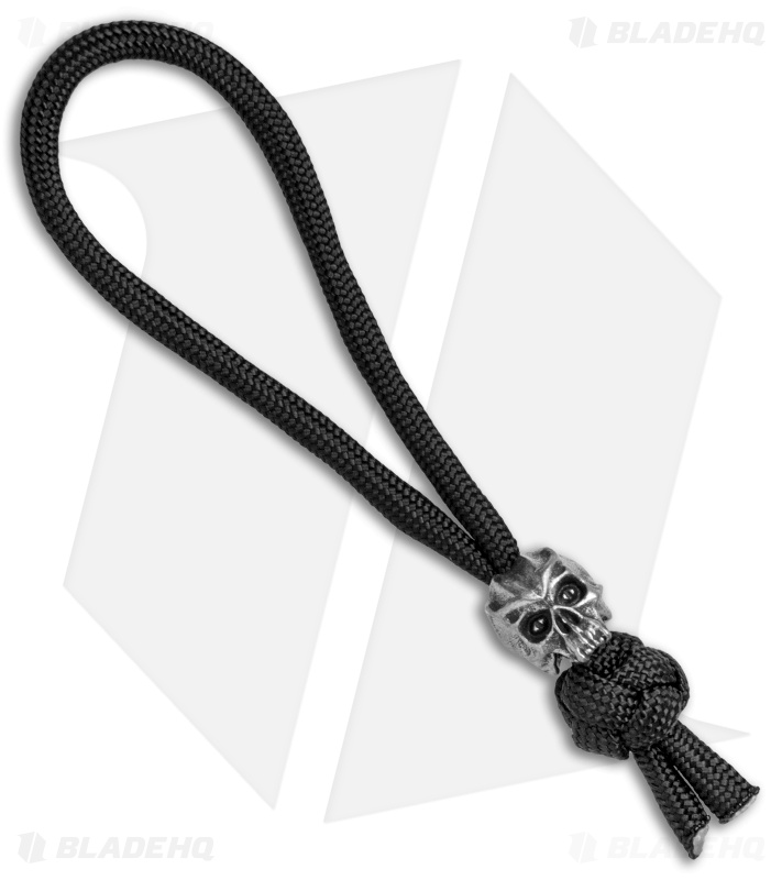 Schmuckatelli Cyber Skull Bead Diamond Knot Zipper Pull (Pewter)