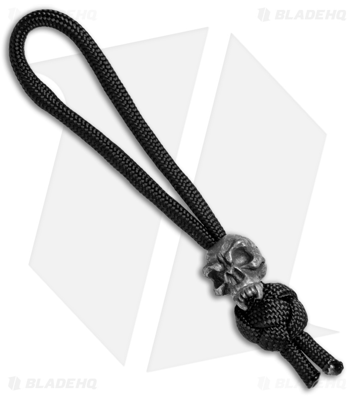 Schmuckatelli Fang Skull Bead Diamond Knot Zipper Pull (Black Oxide)