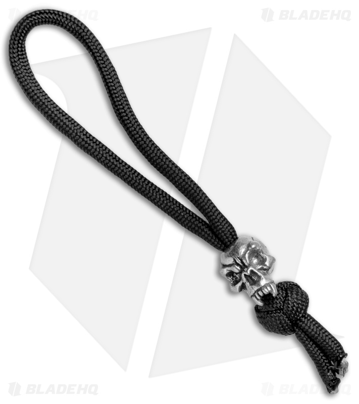 Schmuckatelli Fang Skull Bead Diamond Knot Zipper Pull (Pewter)