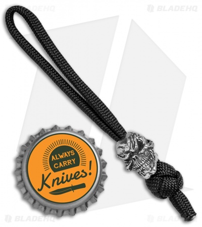 Schmuckatelli Grins Skull Bead Diamond Knot Zipper Pull (Pewter)
