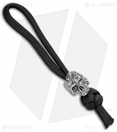 Schmuckatelli Mind Skull Diamond Knot Bead Zipper Pull (Pewter)