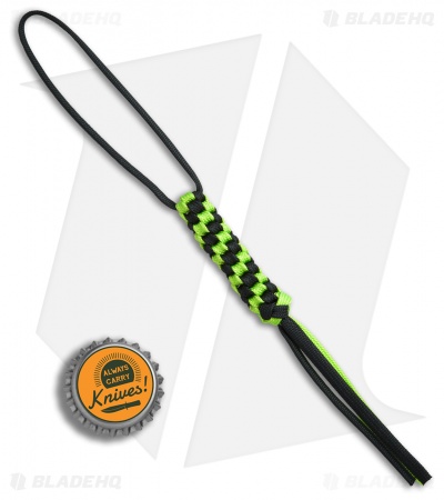 WE Knife Co. Tied Paracord Lanyard (Green/Black) A-03A