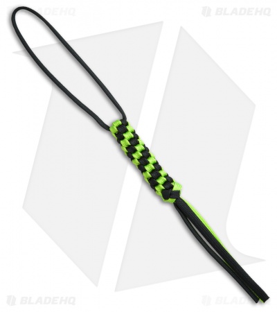WE Knife Co. Tied Paracord Lanyard (Green/Black) A-03A