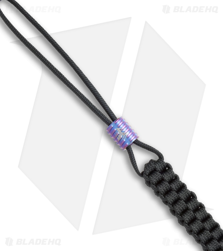 WE Knife Co. Tied Paracord Lanyard w/ Titanium Bead (Black) A-01B