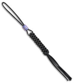 WE Knife Co. Tied Paracord Lanyard w/ Titanium Bead (Black) A-01B