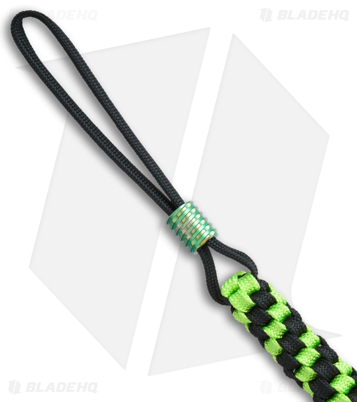 WE Knife Co. Tied Paracord Lanyard w/ Titanium Bead (Green/Black) A-01A