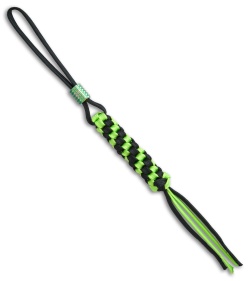 WE Knife Co. Tied Paracord Lanyard w/ Titanium Bead (Green/Black) A-01A