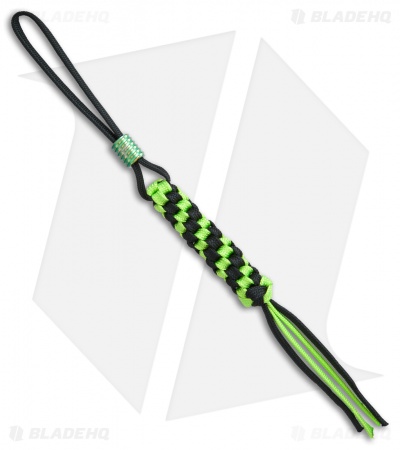 WE Knife Co. Tied Paracord Lanyard w/ Titanium Bead (Green/Black) A-01A
