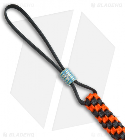 WE Knife Co. Tied Paracord Lanyard w/ Titanium Bead (Orange/Black) A-01C