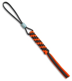 WE Knife Co. Tied Paracord Lanyard w/ Titanium Bead (Orange/Black) A-01C