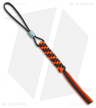 WE Knife Co. Tied Paracord Lanyard w/ Titanium Bead (Orange/Black) A-01C