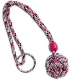 Monkeyz Paw Pink Camo Paracord Lanyard (Small 3/4" Ball)