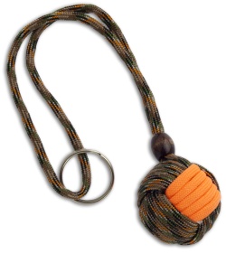 Monkeyz Paw Woodland Hunter & Orange Paracord Lanyard (Large 1-1/4" Ball)