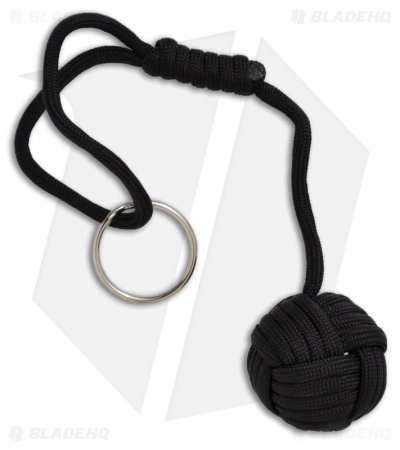 Monkeyz Fist Black Paracord Lanyard Knot (Large 1-1/4 Ball) - Blade HQ