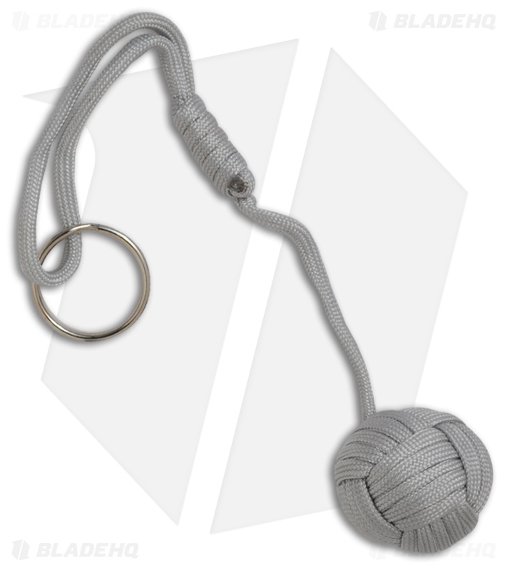 Monkeyz Fist Gray Paracord Lanyard Knot (Large 1-1/4" Ball)