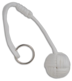 Monkeyz Fist White Paracord Lanyard Knot (Large 1-1/4" Ball)