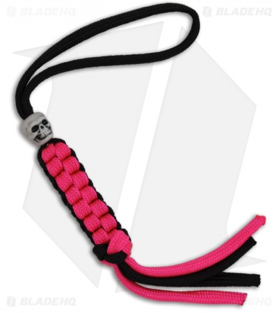 Para-Cord Wilson Tactical Lanyard Parachute Cord Black & Hot Pink (Skull)