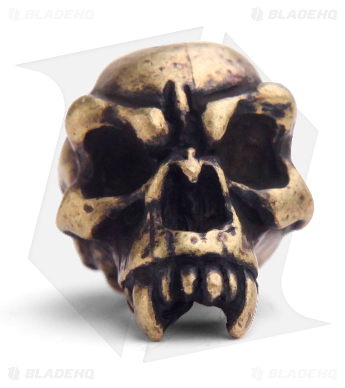 Schmuckatelli Fang Skull Lanyard Bead (Roman Brass Oxidized)
