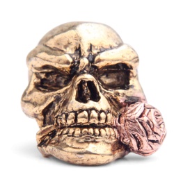 Schmuckatelli Rose Skull Lanyard Bead (Antique Gold/Rose Gold)