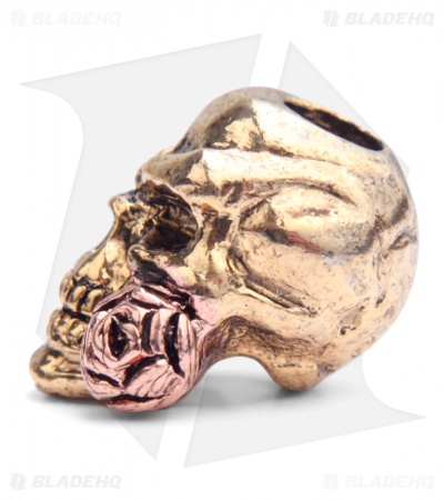 Schmuckatelli Rose Skull Lanyard Bead (Antique Gold/Rose Gold)