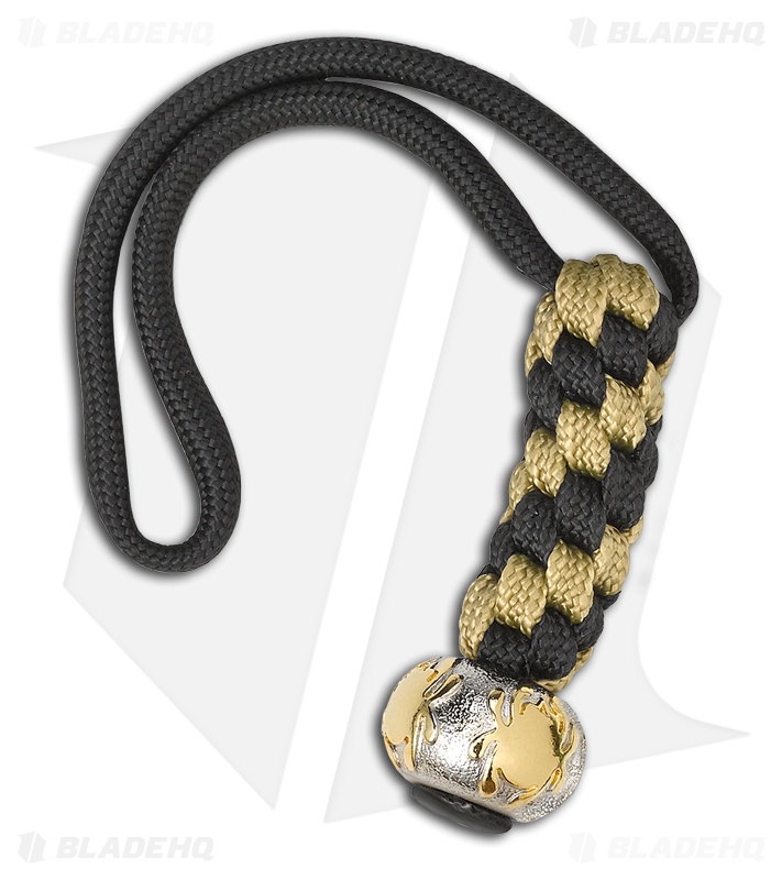 Spyderco Round Rhodium/18k Gold Bead w/ Lanyard 