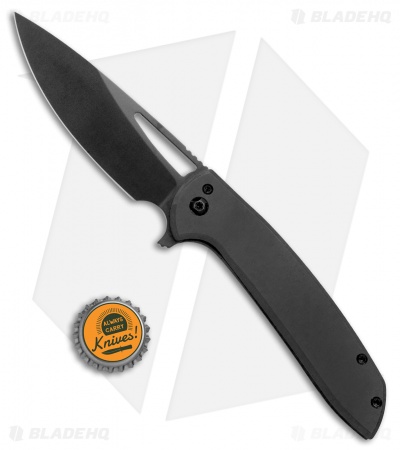 Ferrum Forge Stinger XL Frame Lock Knife Slab Full Blackout (4" Black)