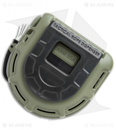 Atwood Tactical Rope Dispenser w/ 50 ft. of 550 Black Paracord (OD Green)
