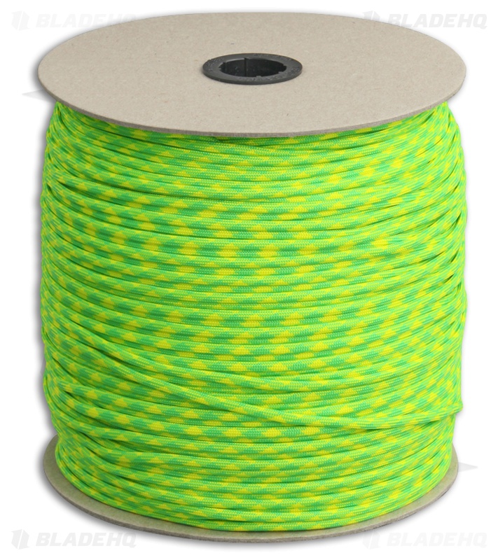 Marbles 550 Lemon-Lime Paracord Neon Green/Yellow Nylon (1000') USA