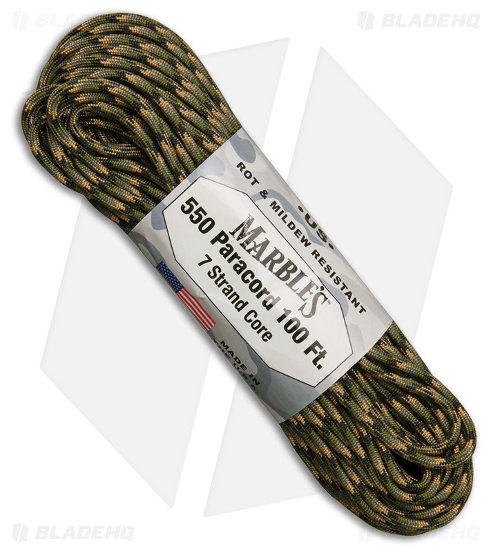 Forest Camo Nylon Braided 550 Cord Paracord (100')