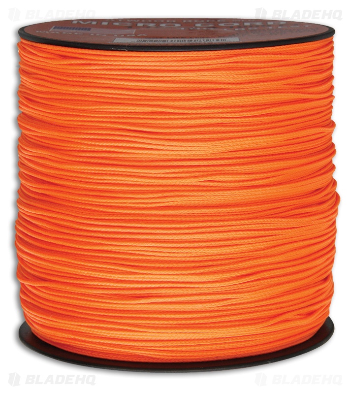 Neon Orange Nylon Micro Cord Paracord (1000') USA