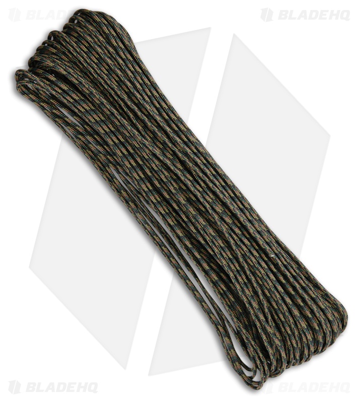 Tactical Nylon Braided 275 Woodland Camo Paracord (100')