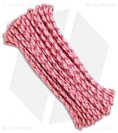 Pink Camo 550 Paracord Nylon Braided 7-Strand Core (100') USA - Blade HQ