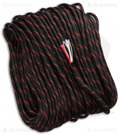 50' Thin Red Line 550 FireCord Paracord Nylon Braided 7-Strand + 1 Tinder Core