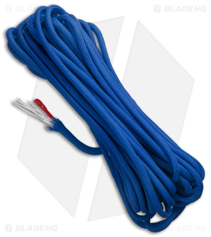 100' Royal Blue 550 FireCord Paracord Nylon Braided 7-Strand + 1 Tinder Core