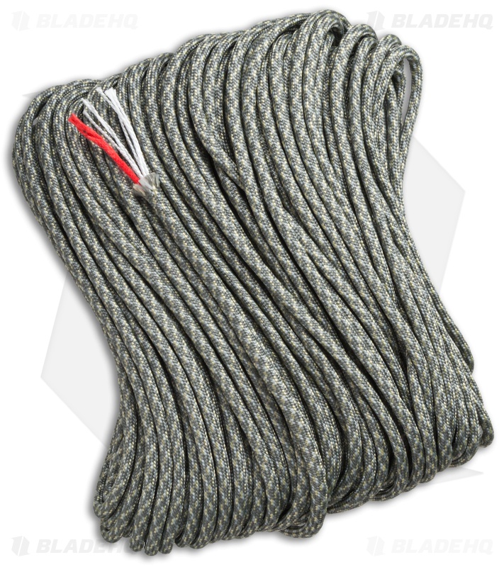 25' ACU Digi Camo 550 FireCord Paracord Nylon Braided 7-Strand + 1 Tinder Core