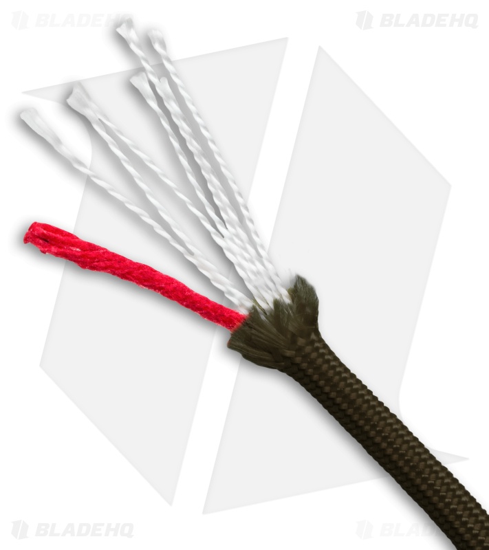 25' Olive Drab 550 FireCord Paracord Nylon Braided 7-Strand + 1 Tinder Core