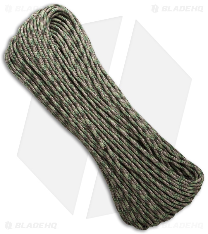 PrepCord Multi Camo 550 Paracord w/ Fishing Line & Jute Cord (100') USA