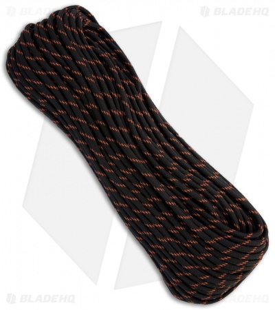 Black Reflective w/ Neon Orange 550 Paracord Nylon Braided 7-Strand Core (100')