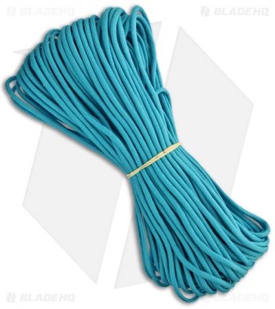 Neon Turquoise Nylon 550 Cord Braided Paracord 7-strand Core (100') USA