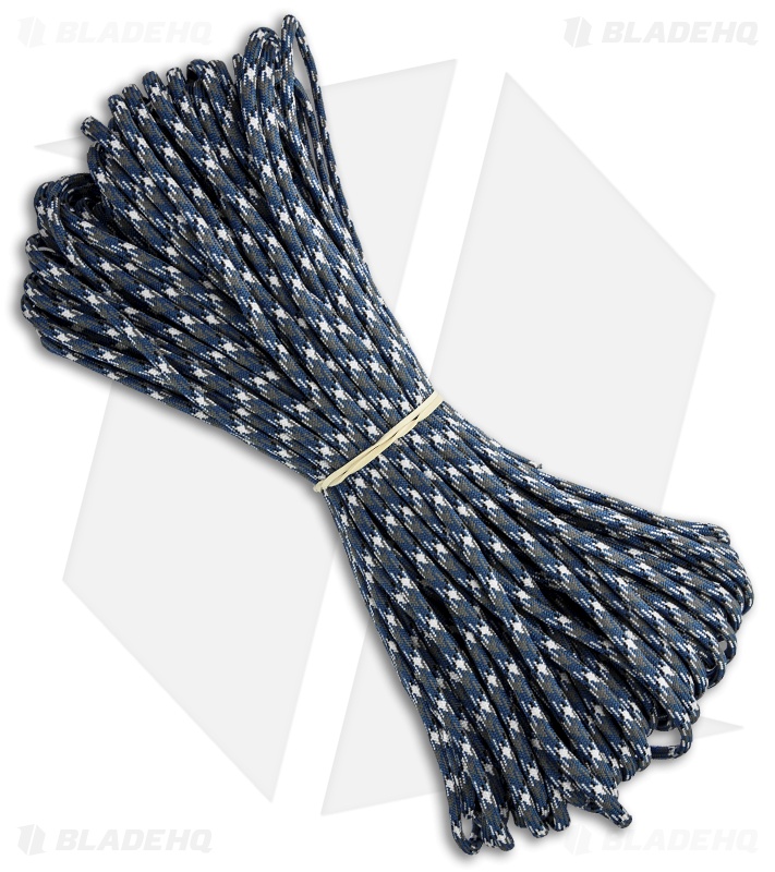 Blue Camo 550 Paracord Nylon Braided 7-Strand Core (100') USA