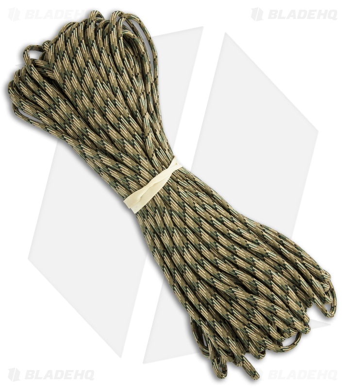Grassland Camo 550 Paracord Nylon Braided 7-Strand Core (100') USA