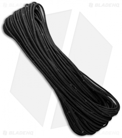 PrepCord Blackout 550 Paracord w/ Fishing Line & Jute Cord (100') USA