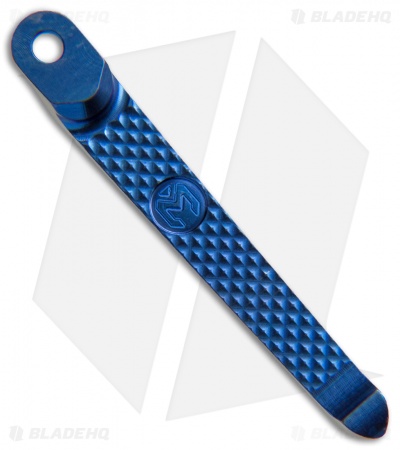 Millit Knives Machined CRK Pocket Clip - Satin/Blue Titanium