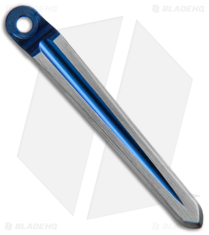 Millit Knives Machined CRK Pocket Clip - Satin/Blue Titanium