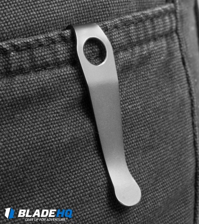 Lynch Northwest Short Titanium Spyderco Pocket Clip (Sandwashed) NW